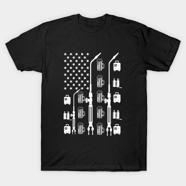 USA Flag Welder Tee T-Shirt by Tee-hub